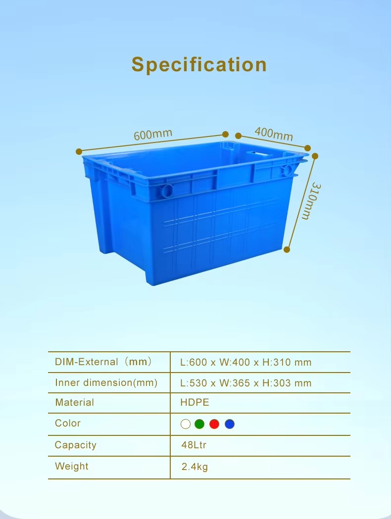 Nestable Stackable 600x400x310mm Plastic Crates7