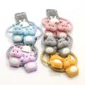 Cute Hair Colorful Elastics Ponytail Holder Pastel Colors Resin Cartoon Bear Headband And Hair Cliy For Baby Toddler Girl