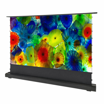 100 Inch Motorized Floor-Rising Curtain PET Crystal CBSP UST 4K ALR Electric Lift Projector Screen for Laser Projectors