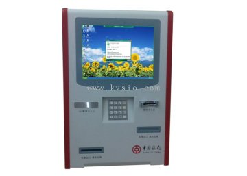 Led Monitor Steel Frame Banking Transaction Wall Mounted Kiosk / Kiosks