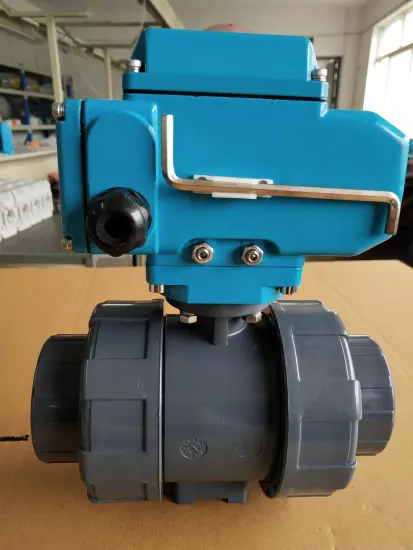 Electric UPVC double command ball valve