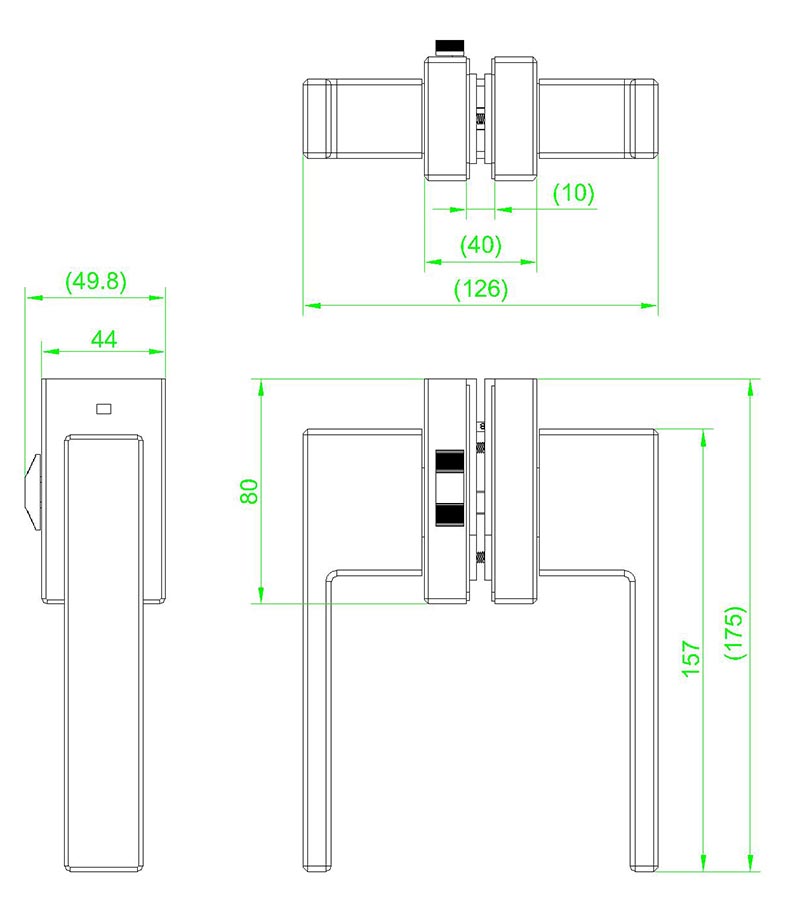 Bl 9840 Glass Door Handle Cad Drawing