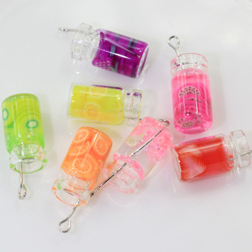 Apple Grape Beverage Pendants 3D Mini Resin Fruit Drink Bottle Charms Fit Bracelet Earring Jewelry DIY Accessory Handmade