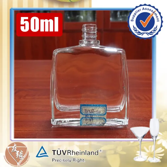 custom made 50ml, 100ml square glass spray perfume bottle