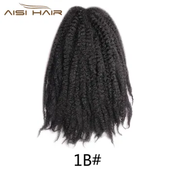 Aisi Hair Synthetic Marley Crochet Braids Hair Soft Afro Kinky Crochet Braids Hair Extensions for Black Women