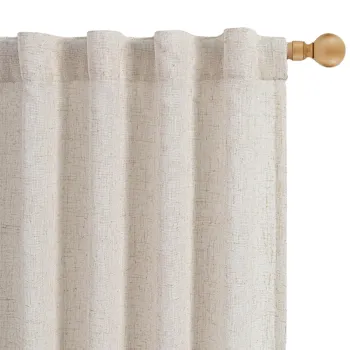 Luxury Linen Semi Sheer Light Filtering Privacy Drapes for Living Room