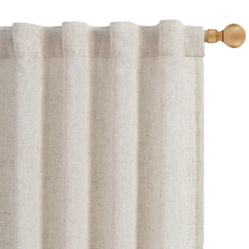 Luxury Linen Semi Sheer Light Filtering Privacy Drapes for Living Room