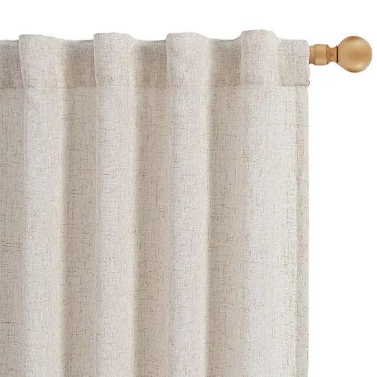 Luxury Linen Semi Sheer Light Filtering Privacy Drapes for Living Room