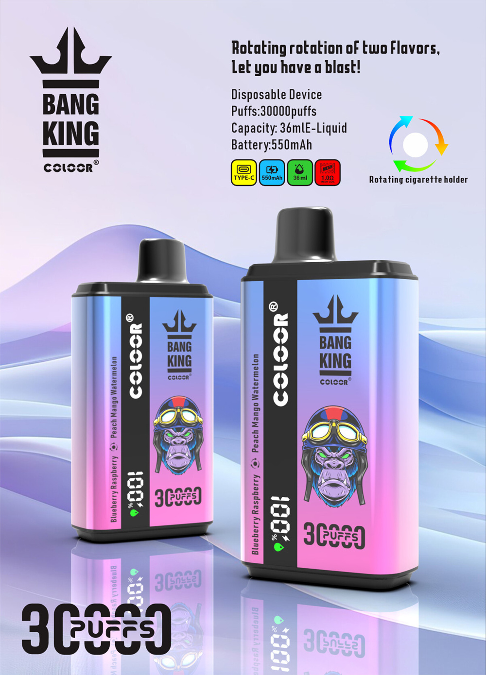 Bang 30000 dual sabor vaping excelencia en el almacén de Europa