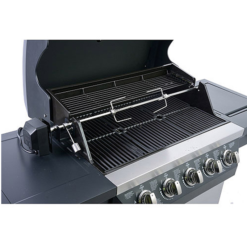 5 Burners Propane Gas BBQ Grill Opening Lid View 5 Burners Propane Gas BBQ Grill Opening Lid View