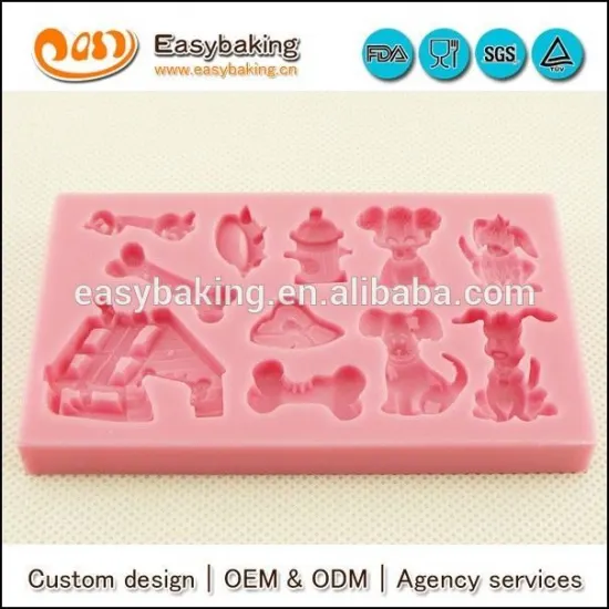 New arrival cake decorating fondant custom dog bone silicone molds