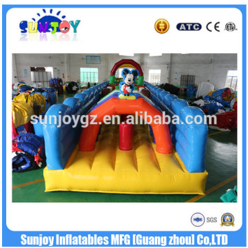 EN14960 Commercial kids giant inflatable obstacle course for sale Outdoor toys