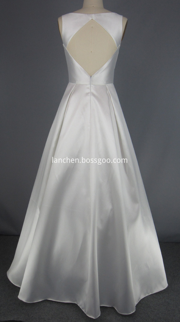 White Deep V Prom Dress