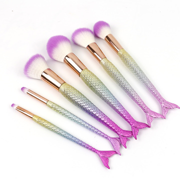 2021 6pcs Hight Quality Fishtrail Makeup Brush Set Logo Peribadi Kustom menerima OEM &amp; ODM