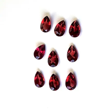Pear Shaped Faceted Natural Red Garnet Loose Gems