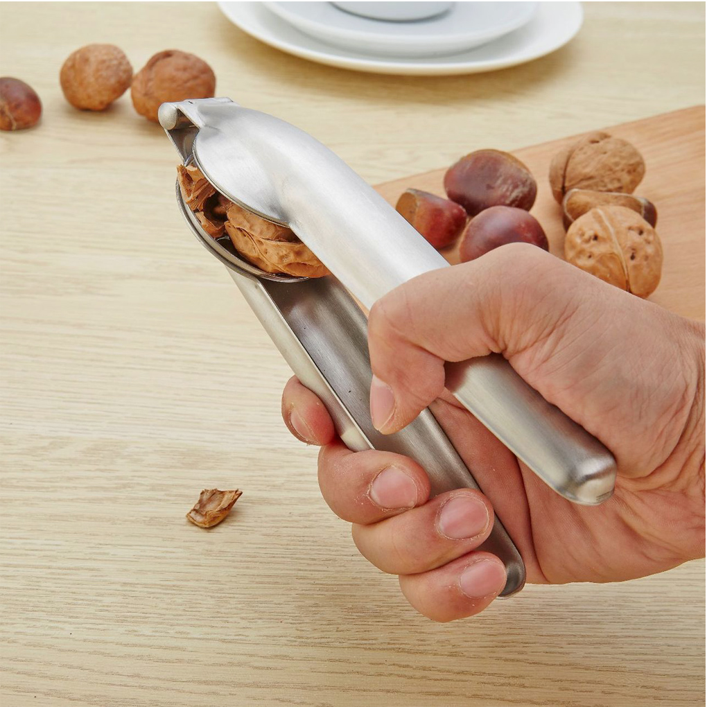 304 Stainless Steel Nut Opener 2 in 1 Quick Chestnut Clip Walnut Pliers Metal Nut Sheller Gadgets Kitchen Tools