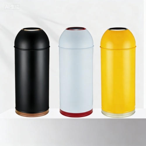 Customized Metal Bullet Trash Can for Commercial Spaces