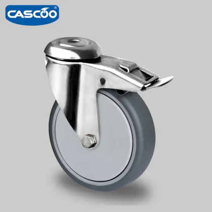 CASCOO 125MM Rubber Stainless Trolley Caster Kitchen Trolley Rack