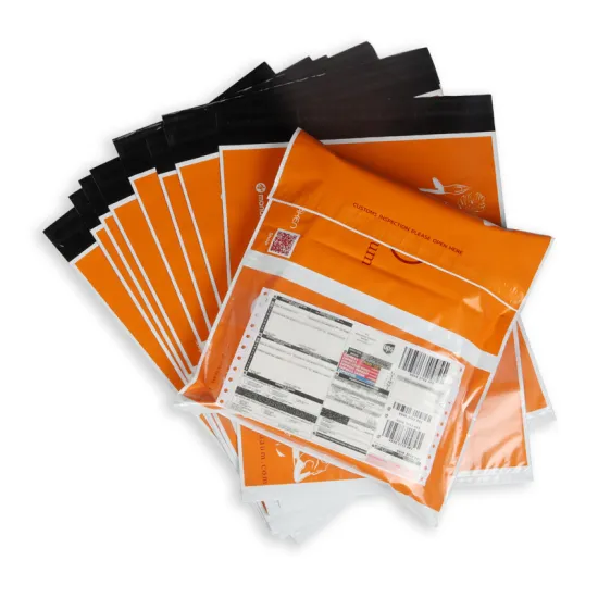 Custom Printed Plastic Mailing Bags with Invoice Pocket for Manufacturers