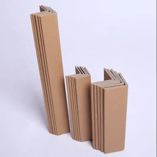 Heavy duty cardboard edge protectors Profile kraft paper cabinet edge protection Furniture door and window edge protectors