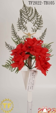 19" Red Roses with Crucifix