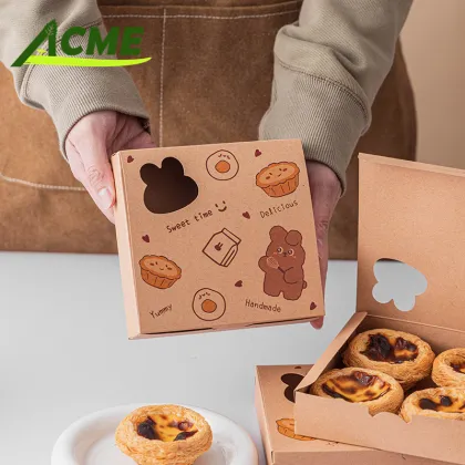 Egg Tart Box for Xuemei Niang Qingtuan - Kraft Paper Food Packaging Container