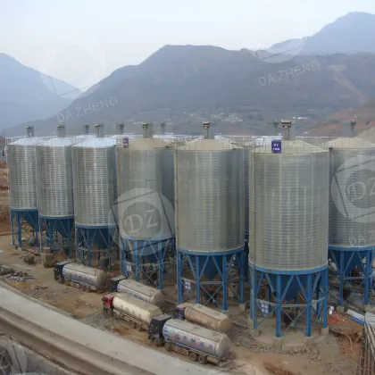 Spiral steel plate silo for cement building materials