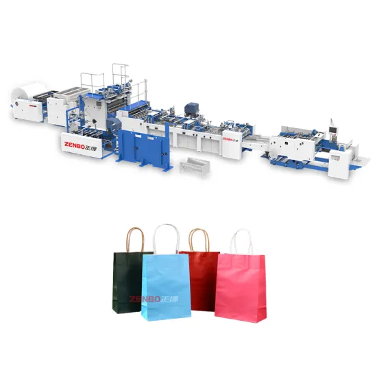 High Speed Square Bottom Paper Bag Making Machine with Handle