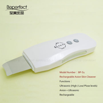 BPS1-Rechargeable ultrasonic skin scrubber beauty facial appliance