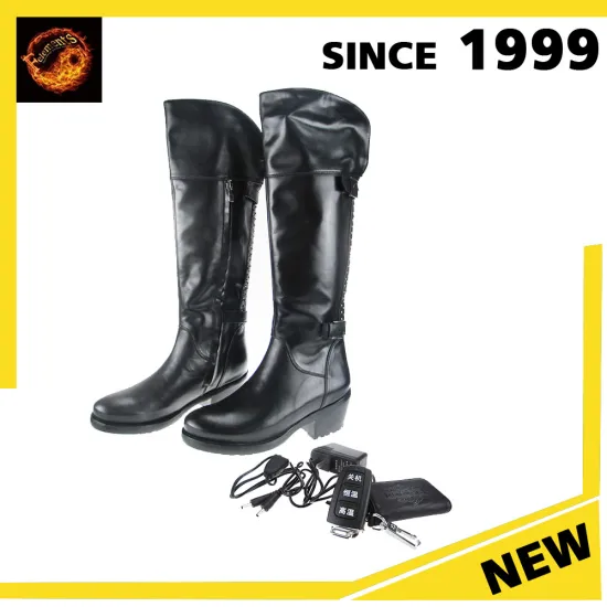 2017 fancy models electric heated stretch knee high boots for women