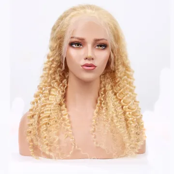 #613 Blonde Deep Wave Lace Frontal Wig Brazilian Virgin Remy Human Hair Lace Frontal Wigs Transparent Lace Wigs