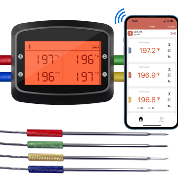 Bluetooth Wireless Digital Cooking Thermometer: Accurate Instant Read Meat Thermometer with 4 Probes - Premium BBQ Tools for Kitchen and Grill
