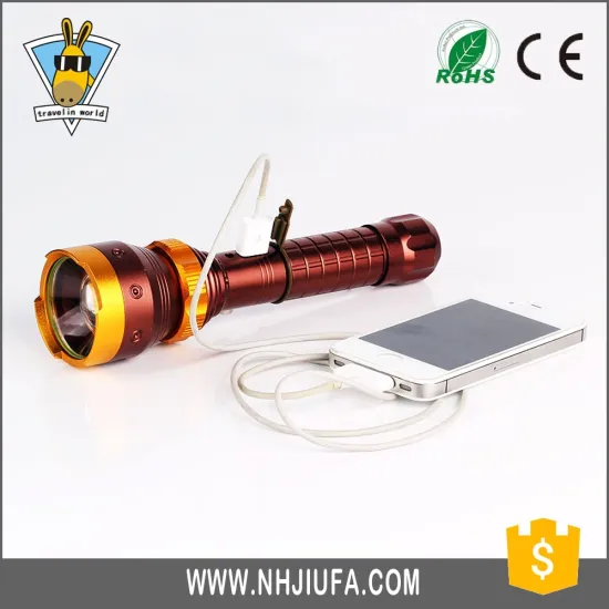 JF Flashlight 18650 New Design USB Power Bank Led Flashlight Zoomable Made in China led flashlight