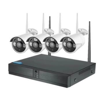 P2P Surveillance System 4PCS WiFi CCTV Bullet IP Cameras NVR Kit 1080p