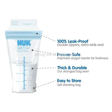 BPA free food grade self-standing breast milk bag supplier