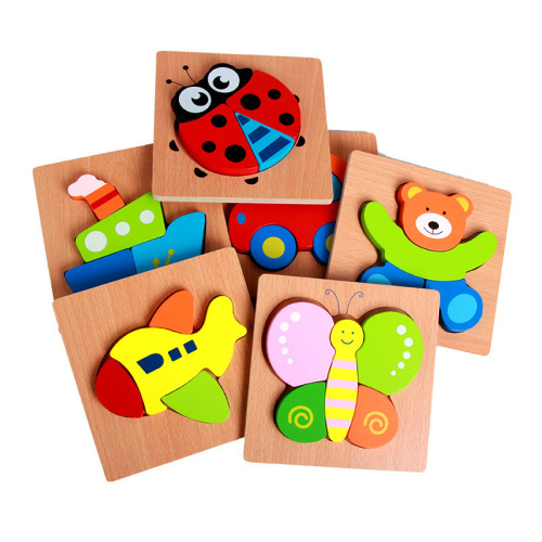 Puzzles d&#39;animaux en bois pour les tout-petits 1 2 ans, garçons et filles jouets éducatifs Gift avec 4/6 motifs animaux
