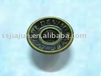 brass jeans button wity concave side