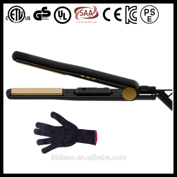 Tourmaline Titanium Gold Flat Iron Iron พร้อมอุณหภูมิจอ LCD Digital Display จาก 80-230C (140-450F)