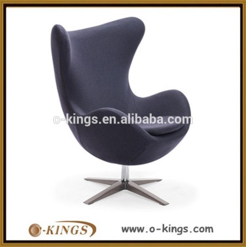 Stainless steel base swivel leisure chair for bedroom