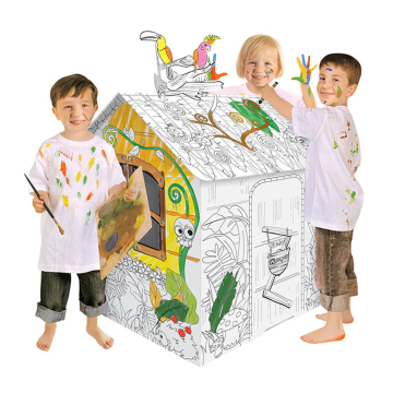 DIY Art & Craft Toys: 3D Cardboard Playhouse for Colouring, Drawing, and Play - Perfect for Kids