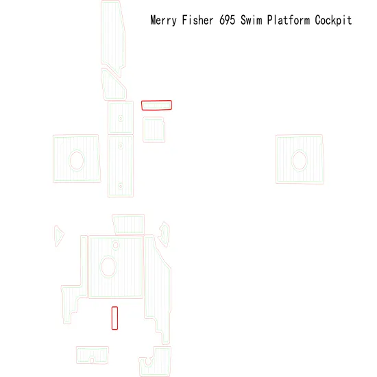 Merry Fisher 695 Swim Platform Cockpit Boat EVA Faux Teak Deck Floor Pad