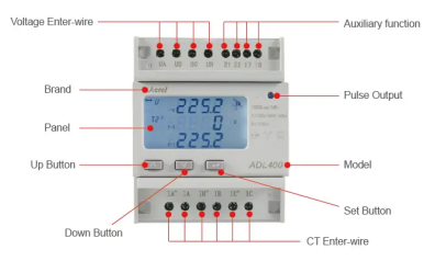 3 Phase Energy Power Motoring Meters
