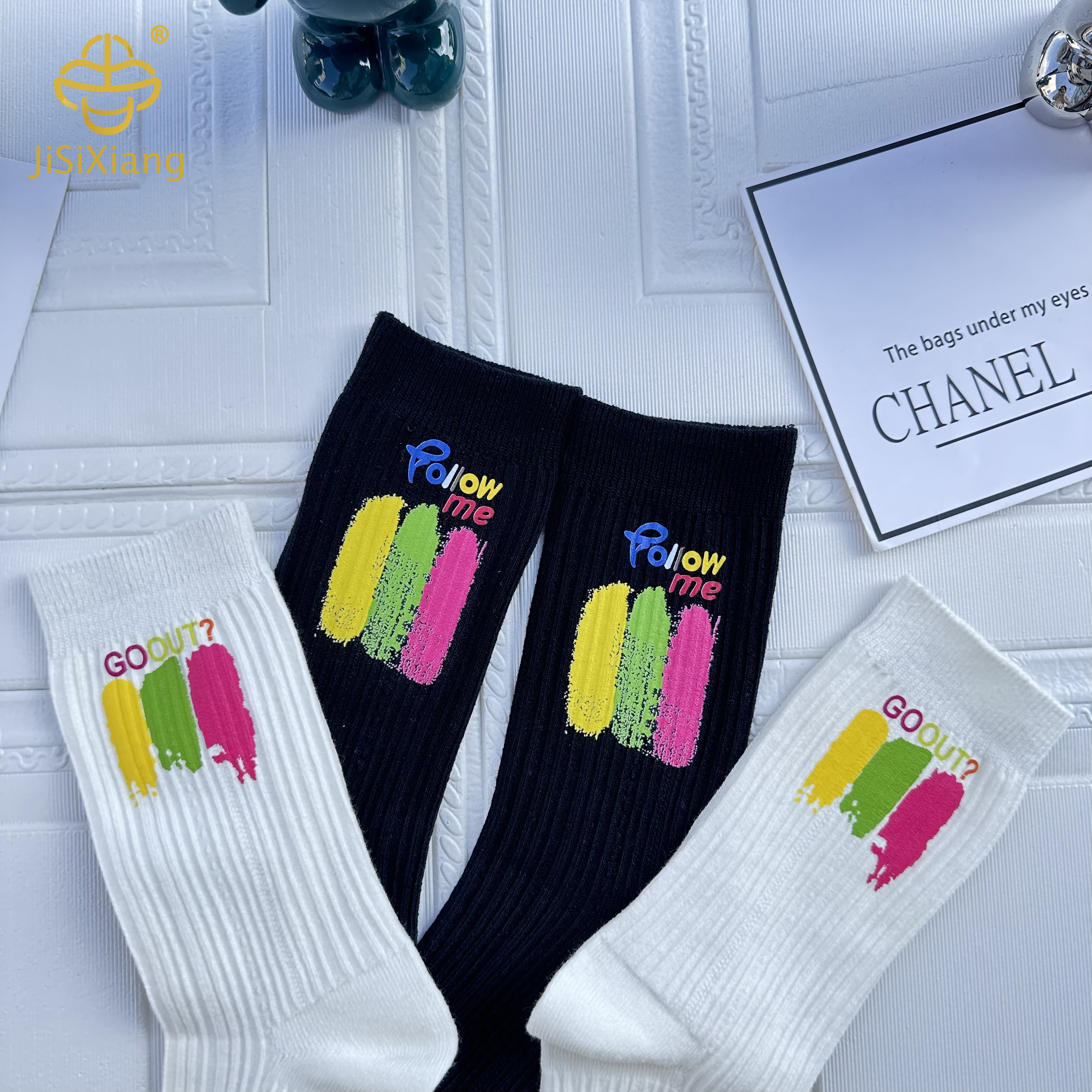 European and American ink-splashing tube socks