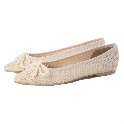 Trendy Open Toe Bow Flat Shoes For Women