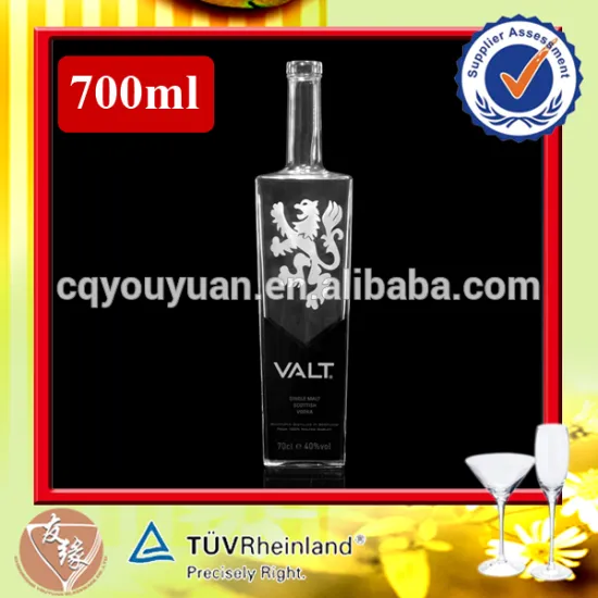 high white glass green 700ml beverage glass bottle for vodka