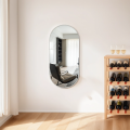 Espelho oval da parede da vaidade do banheiro prateado
