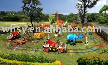 Attraction park hunting type jungle safari with laser gun ride