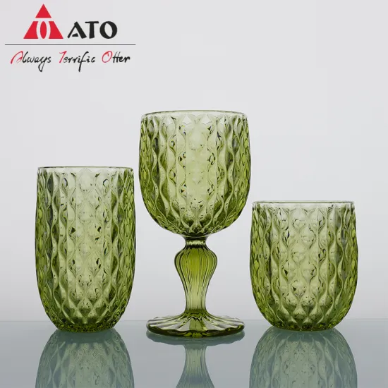 Vintage Design Fashioned green Glass Goblet