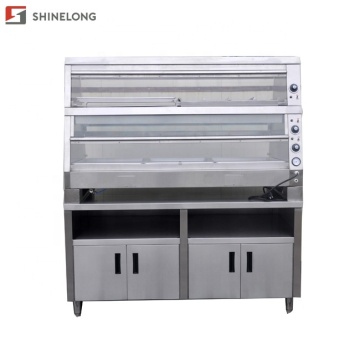 Burger Display  Commercial Fast Food Equipment Industrial 3 in 1 Food Display Glass Hot Food Warmer Display Showcase