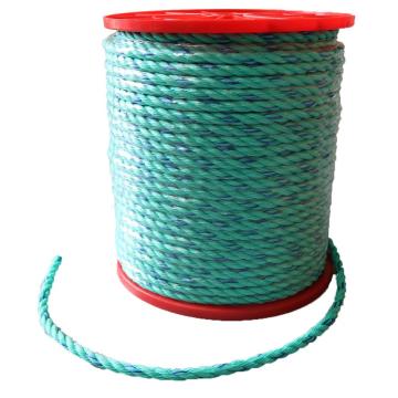 Green Hard Strong 12mm Blue 3-Strand Twisted Polysteel PP Danline Rope with Loop - Marine Rope